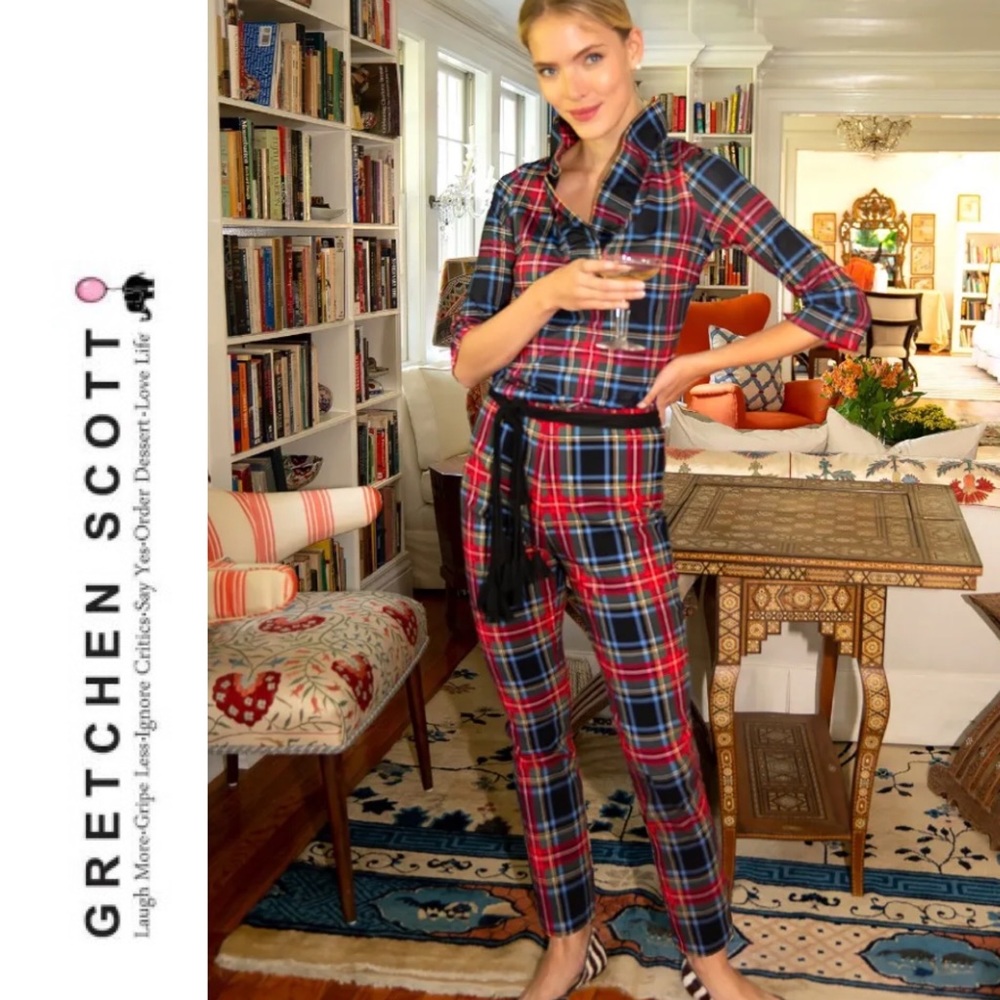 Gretchen Scott Designs Multicolor Plaid Button Down Shirt